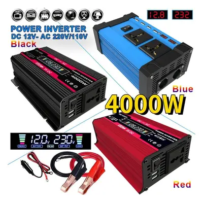 (blue, 12V-AC220V) Car Inverter 10000w Peak Power Voltage Converter Transformer Dc 12v/24v To Ac