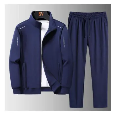 (dark blue, L) Men&apos;s Sportswear Set Tracksuits Two Pieces Sets Homme Clothes Hoodies+pants 