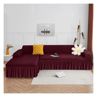 (wine, Part BB 90-130cm) Seekers Skirt Sofa Cover -shaped Plain Striped Pattern Sofa Cover Livin