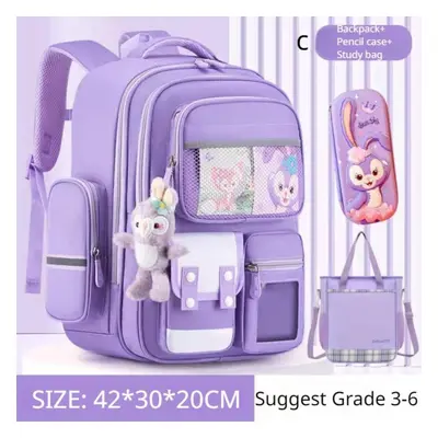 (purple, C) New Ultra Lightweight Schoolbag For Pupil Student Pcs Set Children Book Bag Grade To