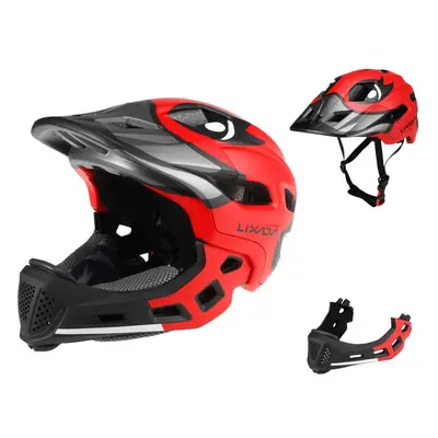 (Red) Lixada Kids Detachable Full Face Helmet Children Sports Safety Helmet for Cycling Skateboa