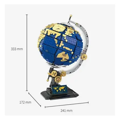 (as the picture, No Box) Creator Expert Earth Globe Sphere Model Modular Building Blocks Toy Mod