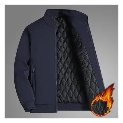 (as the picture, 5XL) Plus Size 8xl Jacket For Men Thick Stand Collar Solid Winter Jacket Men Wa