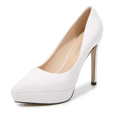 (white, 36) Summer Fashion Pointed Catwalk Women&apos;s Shoes Shallow Mouth Stiletto Heel Office