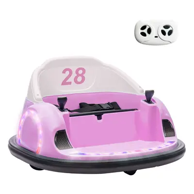 AIYAPLAY Rotation 12V Kids Bumper Car w/ Remote Control, Pink