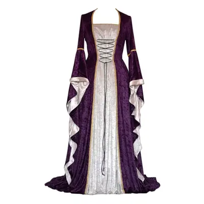 (purple, XXL) Women&apos;s Vintage Floor Length Gothic Cosplay Dress