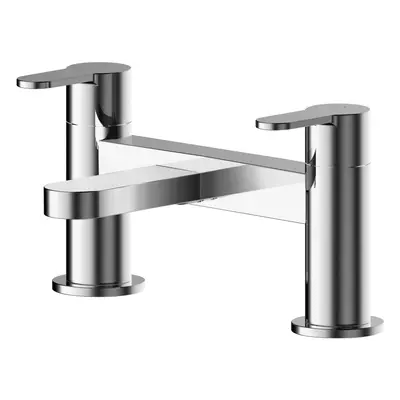 Contemporary Round Deck Mounted Bath Filler Tap - Chrome