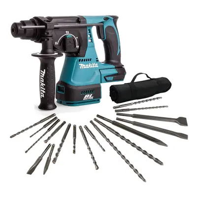 Makita DHR242Z 18v LXT SDS Rotary Hammer Drill + Piece Bit Set Point Chisel