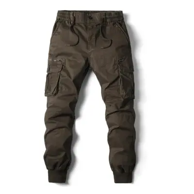 (coffee, 34) Spring Men&apos;s Large Size Casual Cargo Pants Loose Leggings