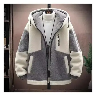 (beige, 7XL) Autumn Winter Men&apos;s Jackets Korean Fashion Streetwear Harajuku Winter Hooded J