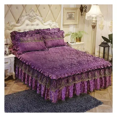 (purple, 3pcs 120x200cm) Pcs Bedding Set Luxurious Bedding Cover Set Warm Bedspread On The Bed H