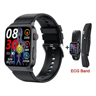 (Black -ECG Band) New E500 Blood Glucose Smart Watch Ecg Monitoring Blood Pressure Body Temperat