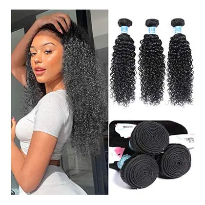 Grade 8A Virgin Brazilian Curly Hair Bundles Kinky Curly Human Hair Bundles 1B color Unprocessed