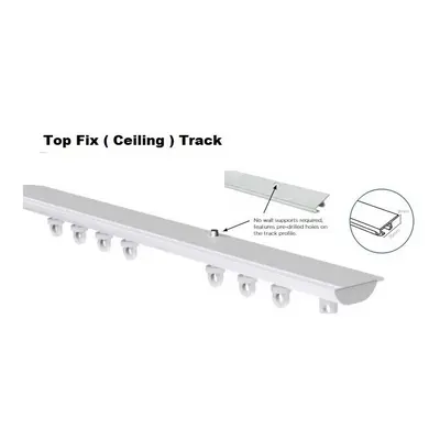 (500cm ( 197" )) Discrete Top Fix (Ceiling) Window Curtain Track