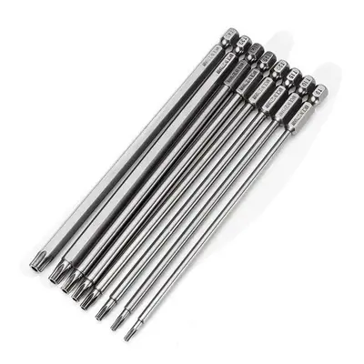 8pcs T9-T40 150mm Magnetic Torx Screwdriver Bits 1/4 Inch Hex Shank