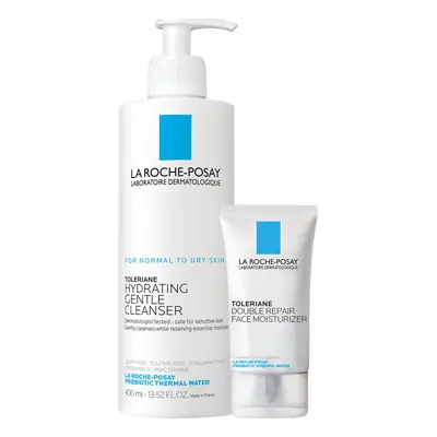 La Roche-Posay Toleraine Skin Care Set | Double Repair Face Moisturizer 40ml & Hydrating Gentle 