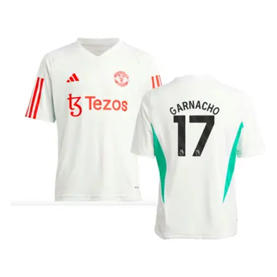 (XXL) Man Utd Training Jersey (White) - Kids (Garnacho 17)