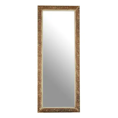 Premier Housewares Champagne Finish Ridged Wall Mirror For Hallway Living Room And Bedroom Recta