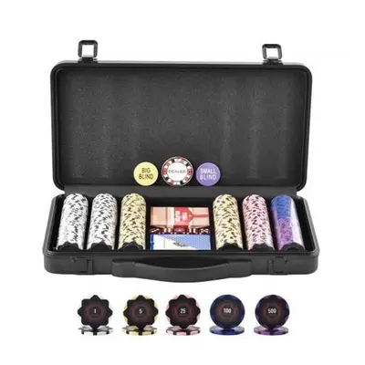 Vevor PKCMTZCLAY308AR11V0 Poker Chip Set with Complete Poker Playing Game Set with Carrying Case