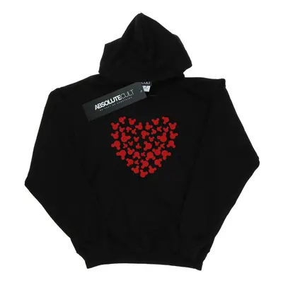 (M, Black) Disney Womens/Ladies Mickey Mouse Heart Silhouette Hoodie