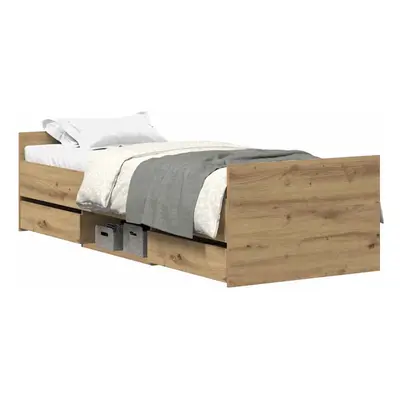 (artisan oak, x cm) vidaXL Bed Frame with Headboard and Footboard Mattress Foundation Concrete