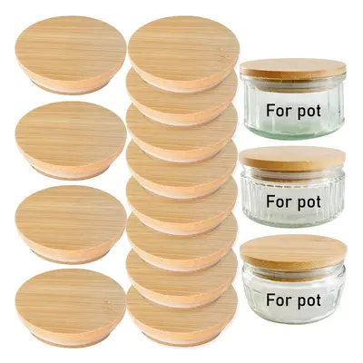 Bamboo Lids for GÃ¼ Pots 12Pack Wooden Lid Compatible with Gu Puds Cheesecake Jars reusable lids