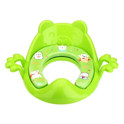 (Green, PU Cushion) Children Potty Penguin Shape Spatterproof Urine Portable Toilet Freely Adjus