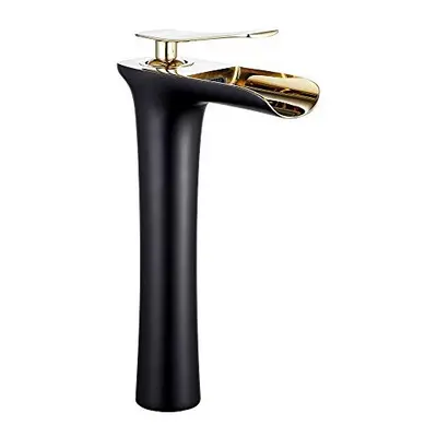 Waterfall Counter Top Basin Mixer Monobloc Tap Black Gold Bathroom Sink Taps Tall Counter Top Ba