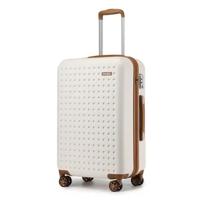 (24 Inch) 20/24/28Inch ABS Hard Shell Suitcase Set Travel Wheels Cabin Hand Luggage - Cream