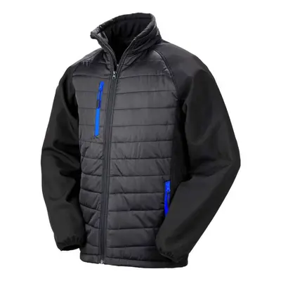 (4XL, Black/Royal Blue) Result Genuine Recycled Unisex Adult Compass Padded Jacket