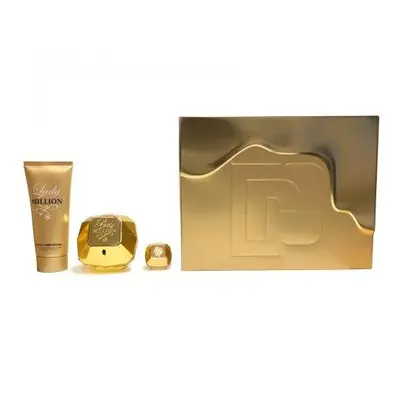 Paco Lady Million Pcs Set: 1.7 Eau De Parfum Spray + 0.17 Oz Eau De Parfum + 2.5 Body Lotion