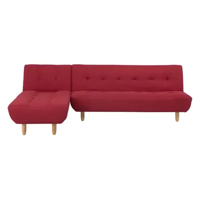 Right-Hand Corner Sofa ALSTEN Fabric Red Right Hand