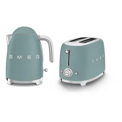 Smeg EEJB289 Breakfast Set,1.7L, 300W Storm Blue Kettle and Slice Storm Blue Toaster, KLF03SBMUK