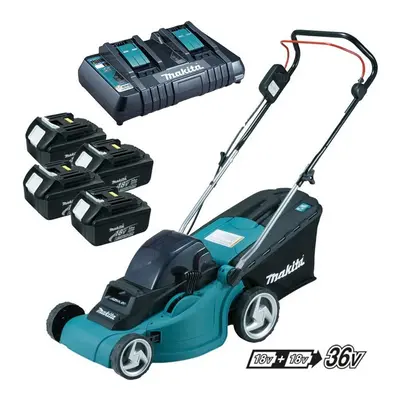 Makita DLM380PF4 18v 36v LXT Cordless Lawn Mower + x 3.0ah Batteries + Charger