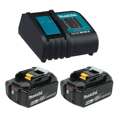 2x Genuine Makita 18V 6.0Ah LXT Lithium Battery BL1860 + DC18SD 240v Charger