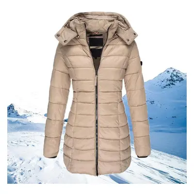 (khaki, L) Women&apos;s Slim-fit Winter Windproof And Warm Cotton Jacket