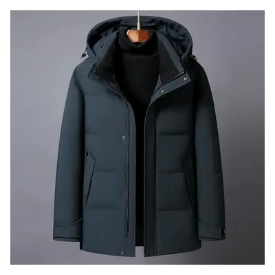 (blue, 3XL) Middle Aged Men Short Feather Coats Winter New 90% White Duck Down Jackets For Men H