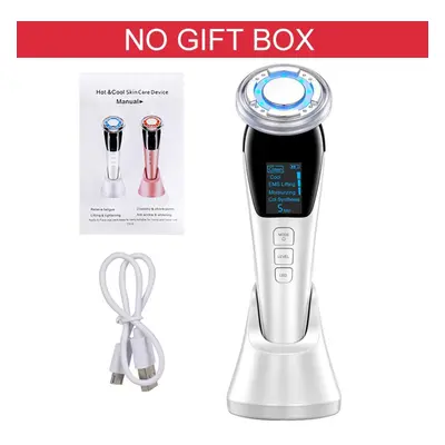 (white, NO GIFT BOX) Ems Micro Current Face Lifting Facial Massager Sonic Vibration Face Massage