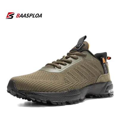 (khaki green, 47) Baasploa Professional Running Shoes For Men Lightweight Men&apos;s Designer Me