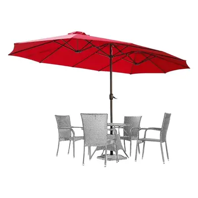 AECOJOY 4.5m Garden Umbrella Parasol with Crank Air Vents