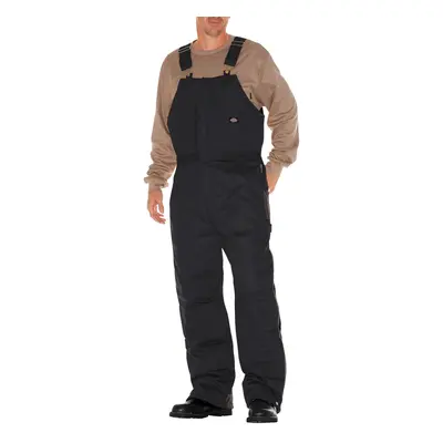 Dickies Men's Big-Tall Premium Insulated Duck Bib All Black 2X/Tall