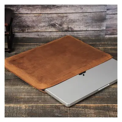 (brown) Genuine Leather Laptop Sleeve Case For Macbook Pro 14.2 Inch A2442