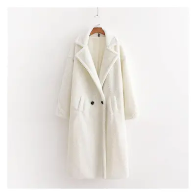 (white, S) Autumn Winter Women Coat Stylish Female Thick Warm Cashmere Jacket Casual Streetwear 