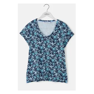 (UK 16, Navy Floral) Ariana Womens T-Shirt