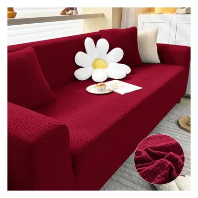 (wine, Seater 145-185cm) Thick Sofa Cover For Living Room Elastic Jacquard 1/2/3/4 Seater Sofa C