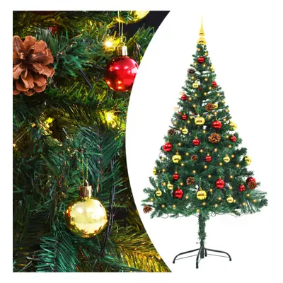 vidaXL Artificial Pre-lit Christmas Tree with Baubles Artificial Tree Green