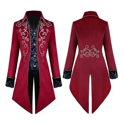 (red, M) European And American Fashion New Style Halloween Cosplay Costume Tuxedo Medieval Renai