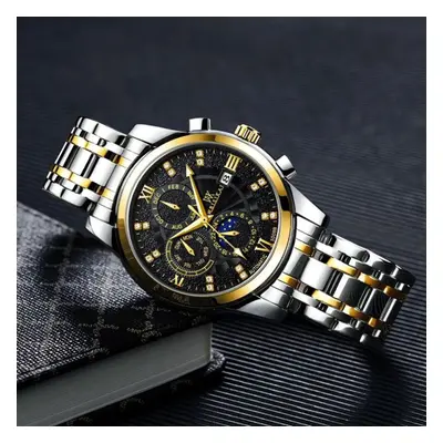 (gold,black) Weisikai 5008b Men Watches New Top Brand Luxury Men&apos;s Watch With Box Waterproo