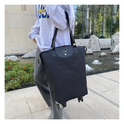 (black, 29*19*44cm) Universal Wheel Travel Large Capacity Waterproof One Shoulder Portable Light