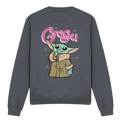 (XXL, Charcoal) Star Wars: The Mandalorian Unisex Adult Grogu Bubble Sweatshirt